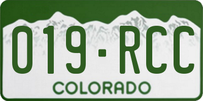 CO license plate 019RCC