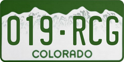 CO license plate 019RCG