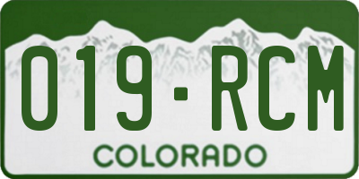 CO license plate 019RCM