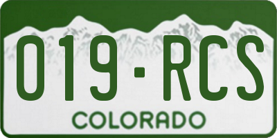 CO license plate 019RCS