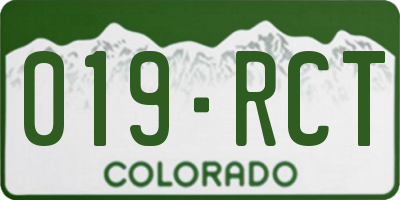 CO license plate 019RCT