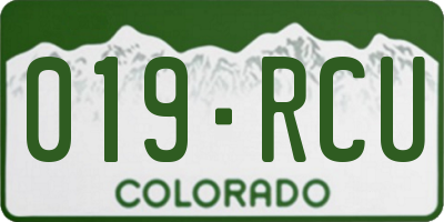 CO license plate 019RCU