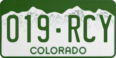 CO license plate 019RCY