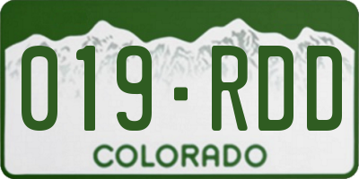 CO license plate 019RDD