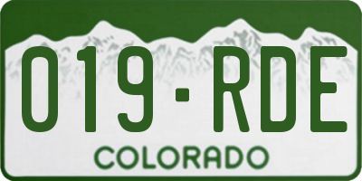 CO license plate 019RDE