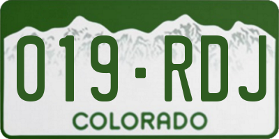 CO license plate 019RDJ