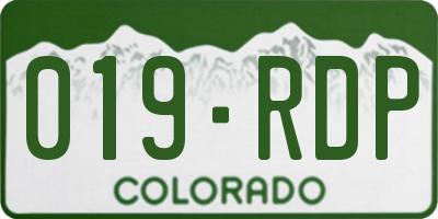 CO license plate 019RDP