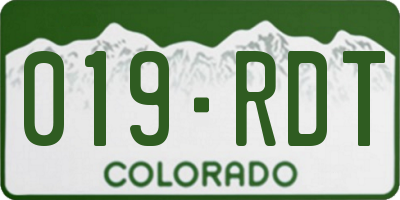CO license plate 019RDT