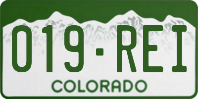 CO license plate 019REI