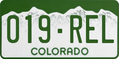 CO license plate 019REL