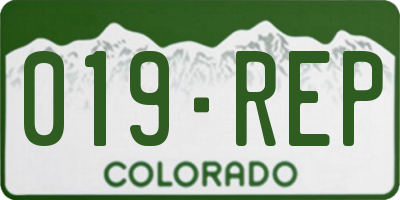 CO license plate 019REP