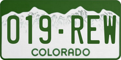 CO license plate 019REW