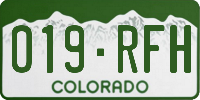 CO license plate 019RFH
