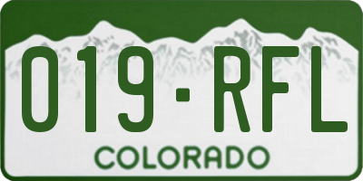 CO license plate 019RFL