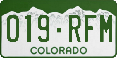 CO license plate 019RFM