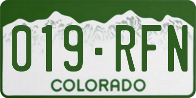 CO license plate 019RFN