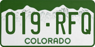 CO license plate 019RFQ
