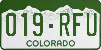 CO license plate 019RFU