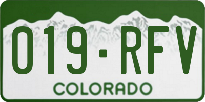 CO license plate 019RFV