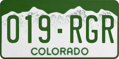 CO license plate 019RGR
