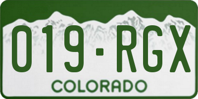 CO license plate 019RGX