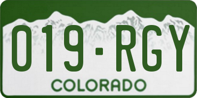 CO license plate 019RGY