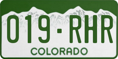 CO license plate 019RHR