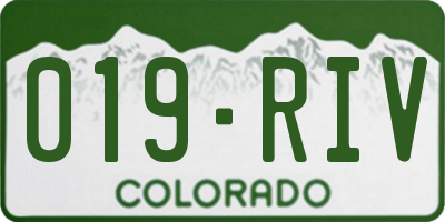 CO license plate 019RIV