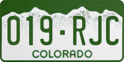 CO license plate 019RJC