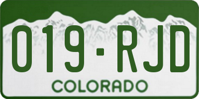 CO license plate 019RJD