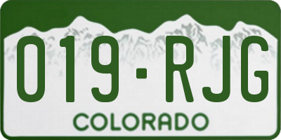 CO license plate 019RJG