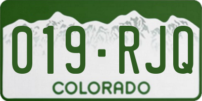 CO license plate 019RJQ