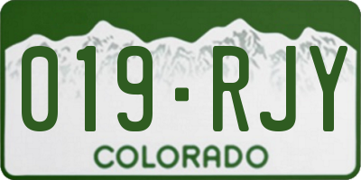 CO license plate 019RJY