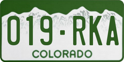 CO license plate 019RKA
