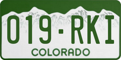 CO license plate 019RKI