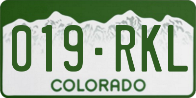 CO license plate 019RKL