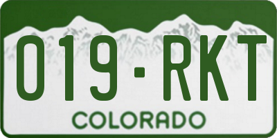 CO license plate 019RKT
