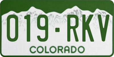 CO license plate 019RKV