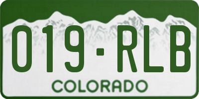 CO license plate 019RLB