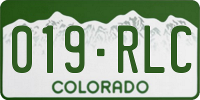 CO license plate 019RLC