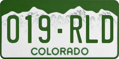 CO license plate 019RLD
