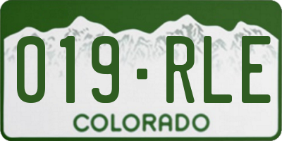 CO license plate 019RLE