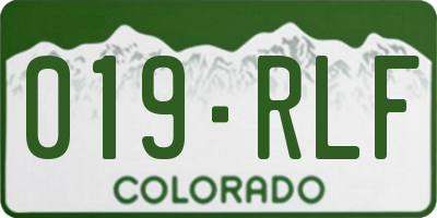 CO license plate 019RLF
