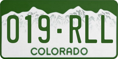 CO license plate 019RLL