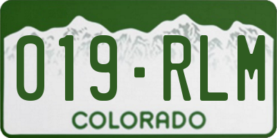 CO license plate 019RLM