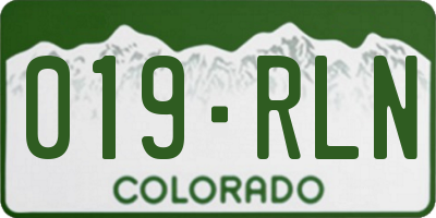 CO license plate 019RLN