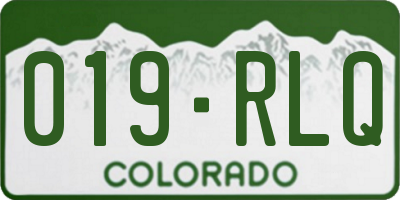 CO license plate 019RLQ