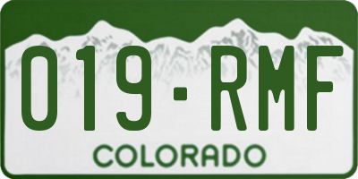 CO license plate 019RMF