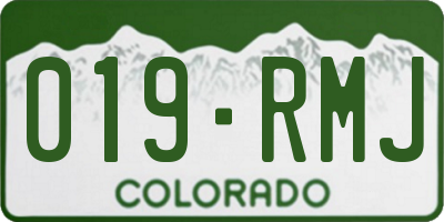 CO license plate 019RMJ
