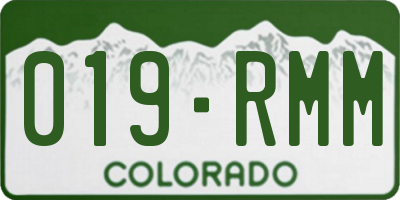 CO license plate 019RMM